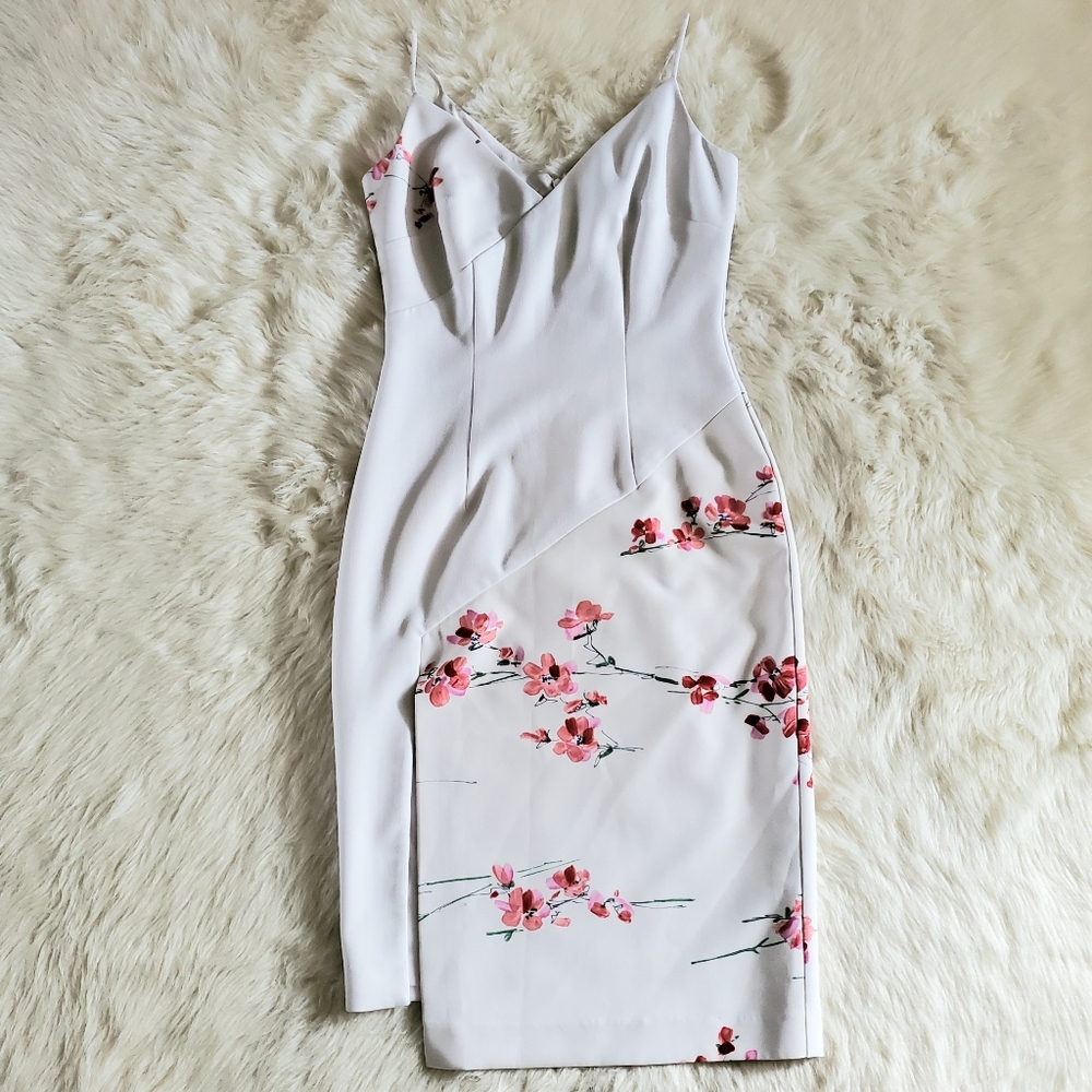Black Halo Deetz Floral Sheath Dress Size 2 - Picture 5 of 12